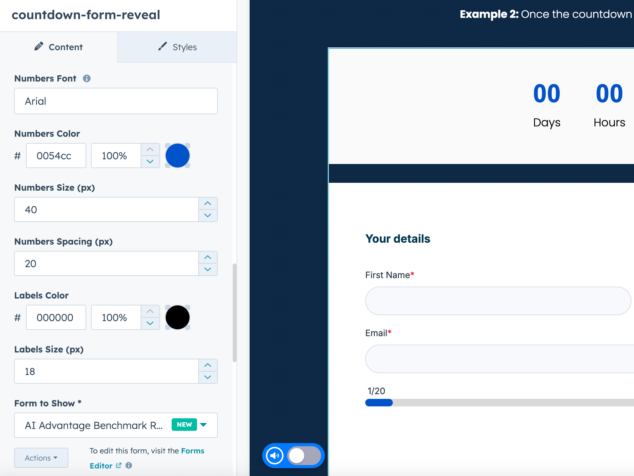 Fully customisable styling
